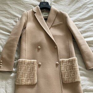 Authentic FENDI beige wool coat 36